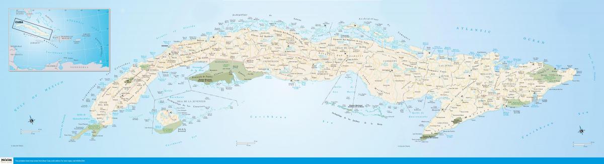 Mapa do país Cuba