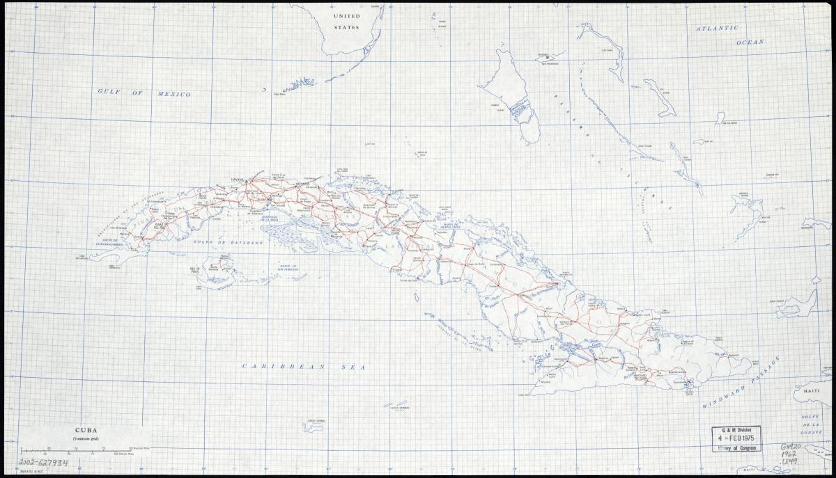 Mapa dos rios em Cuba
