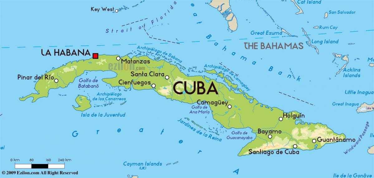 Mapa da capital de Cuba