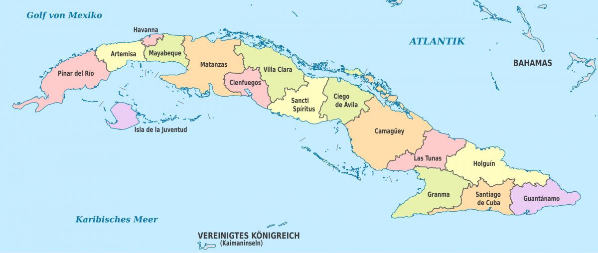 Mapa do Estado de Cuba