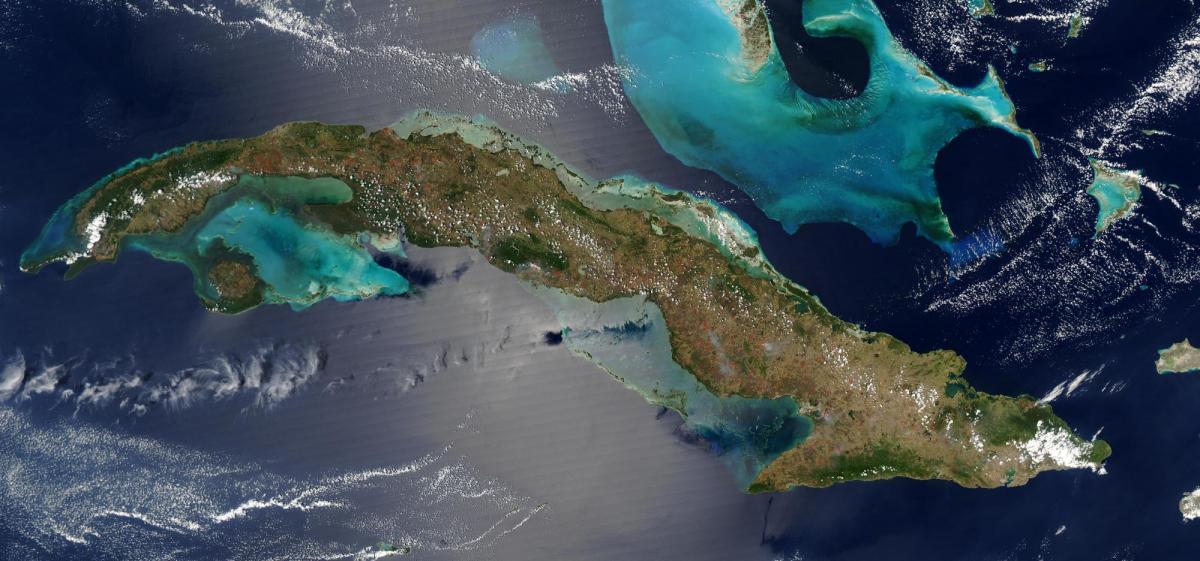 Mapa de vista do céu de Cuba